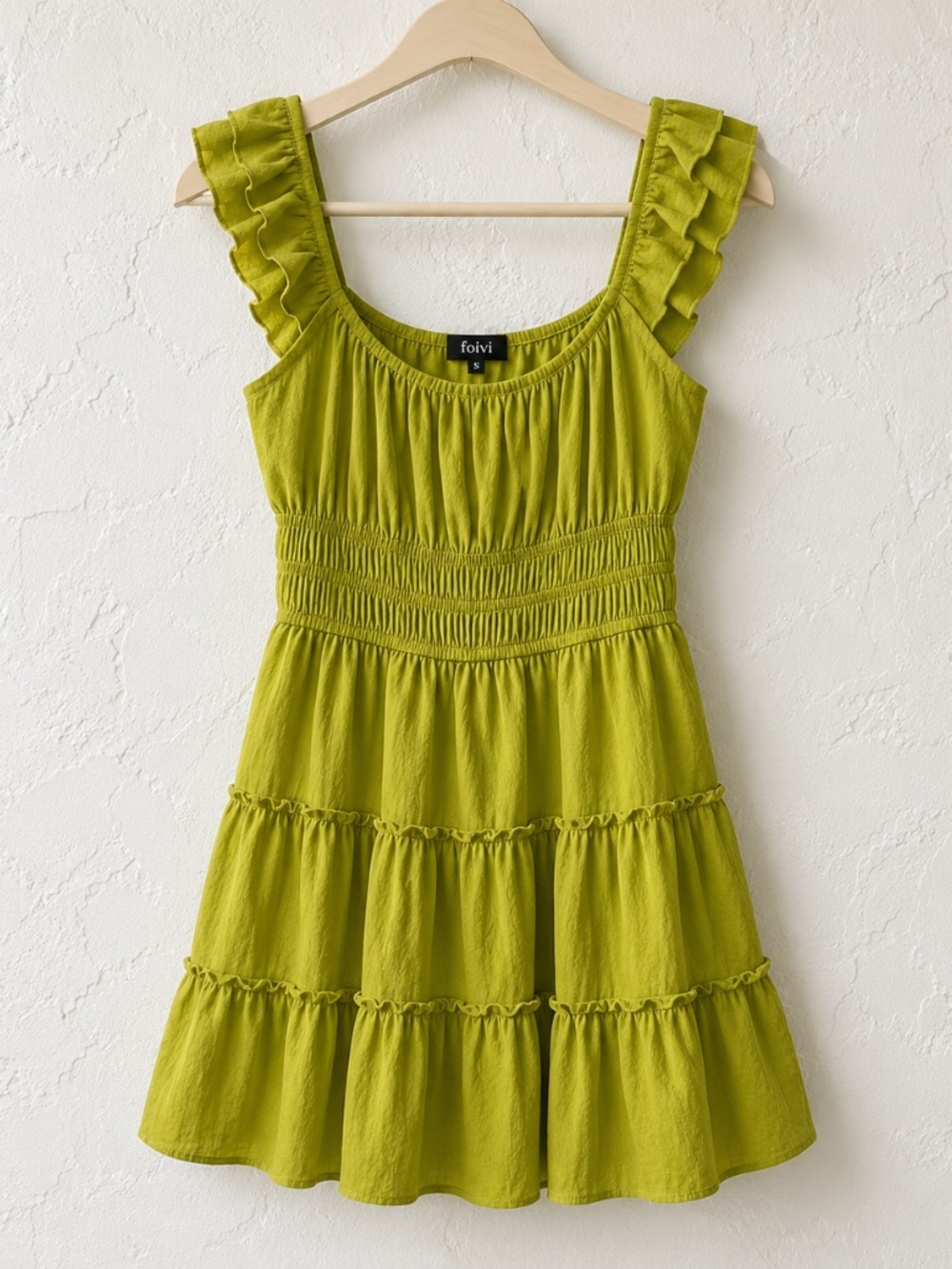 LIME GREEN RUFFLED SWEETHEART FLOUNCED MINI DRESS